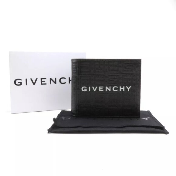 Auth GIVENCHY Bifold Wallet Black Leather - - Picture 1 of 16